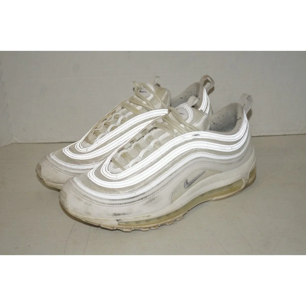 Nike Air Max 97 Triple White Wolf‎ Gray Men's Size 10 Sneakers Shoes 921826-101